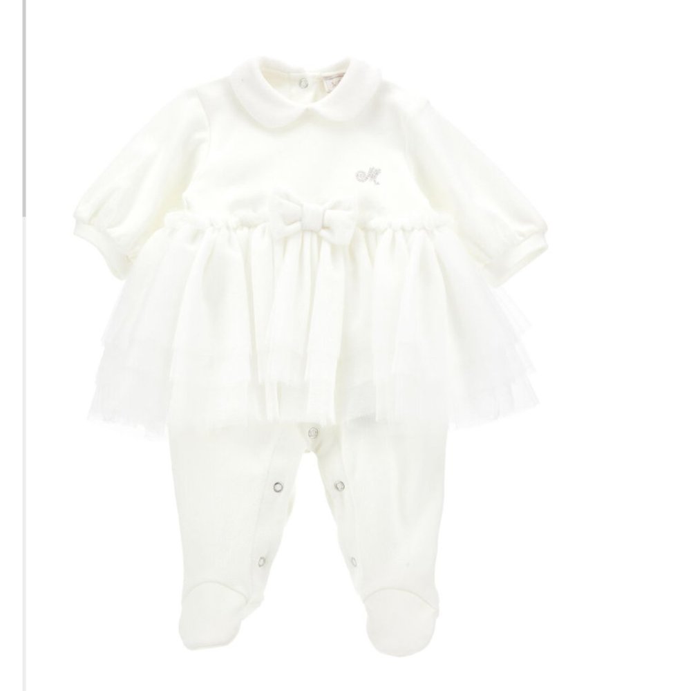 Monnalisa Princess Cotton Playsuit, Baby Girl 3M